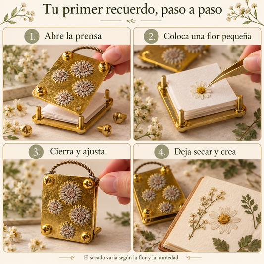 Mini Prensa de Flores — Guarda Cada Momento Especial